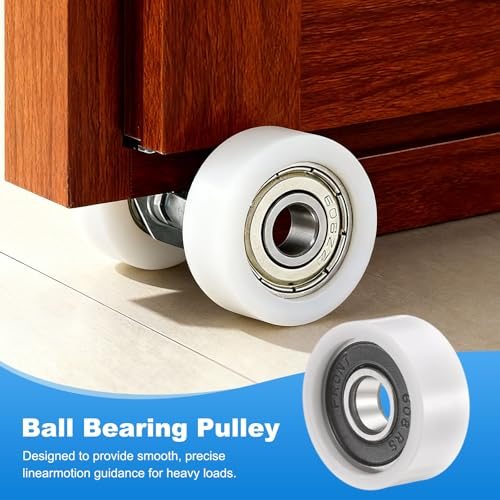 8mmx26mmx11mm Ball Bearing Guide Pulley Roller Nylon Round, Wheel Double view 5