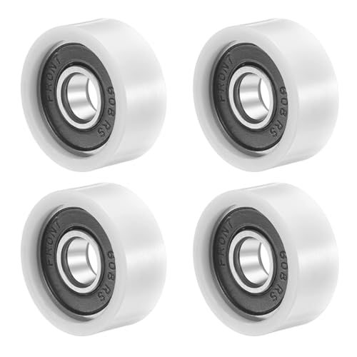 8mmx26mmx11mm Ball Bearing Guide Pulley Roller Nylon Round, Wheel Double — PATIKIL