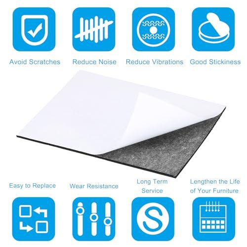8x6 Inch Black Felt Rectangular Furniture Pad, 5 Pack, Anti-Scratch view 4