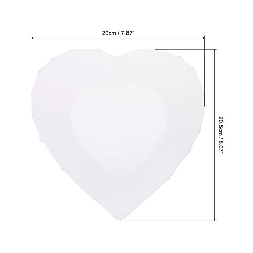 8x8 Inch Heart Shape Wood Frame Stretched Blank Art Board Panels view 2