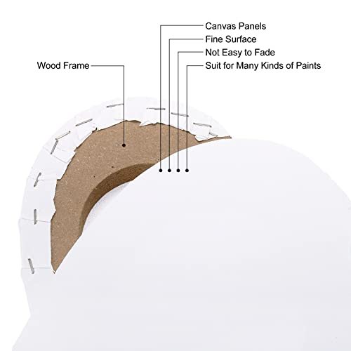 8x8 Inch Heart Shape Wood Frame Stretched Blank Art Board Panels view 4