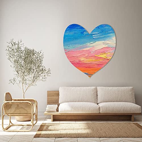 8x8 Inch Heart Shape Wood Frame Stretched Blank Art Board Panels view 5