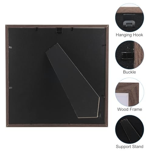 8x8 Shadow Box Frame, Wooden Dried Flower Display Stand Floating Photo view 3