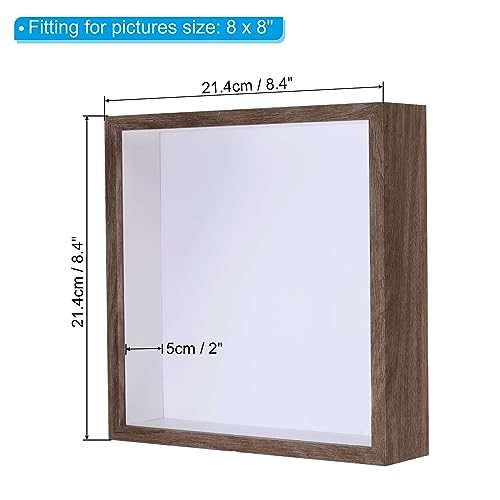 8x8 Shadow Box Frame, Wooden Dried Flower Display Stand Floating Photo view 2