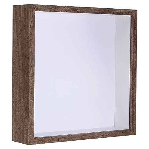 8x8 Shadow Box Frame, Wooden Dried Flower Display Stand Floating Photo — PATIKIL