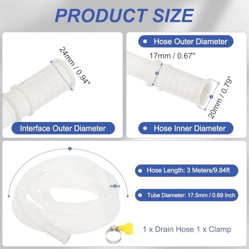 9.84ft Air Conditioner Drain Kit, Universal AC Drain Hose, Connector Hose view 2