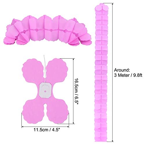 9.8ft Four-Leaf Garland, 6 Pack Tissue Paper Hanging Flower Garland view 2