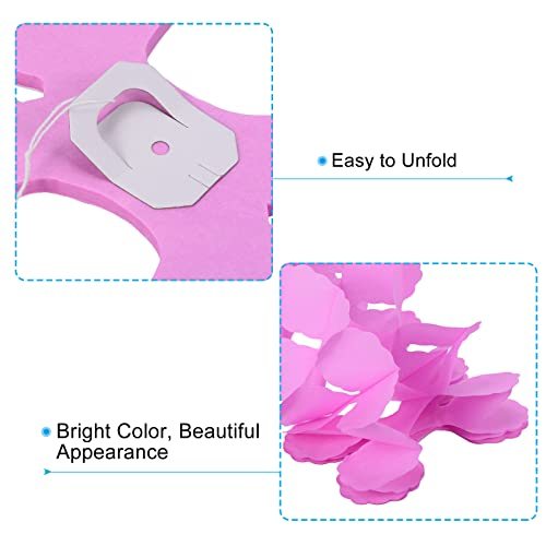 9.8ft Four-Leaf Garland, 6 Pack Tissue Paper Hanging Flower Garland view 4