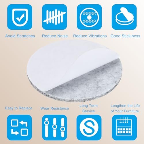 9" Diameter Felt Furniture Pads, 4 Pack 1/5" Thick Lamp Base Felt Round view 4