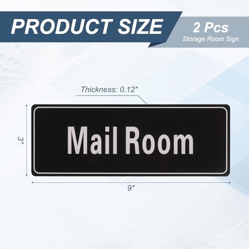 9"x3" Mail Room Sign, 2Pcs, Black view 2