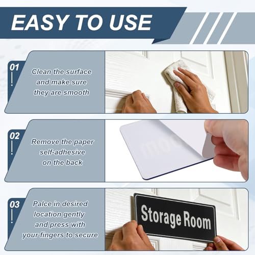 9"x3" Mail Room Sign, 2Pcs, Black view 4