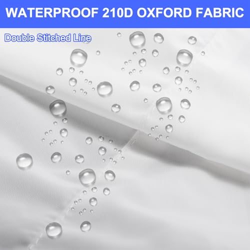 90.9x90.9x11.8 Square Hot Tub Cover, 210D Oxford, White view 3