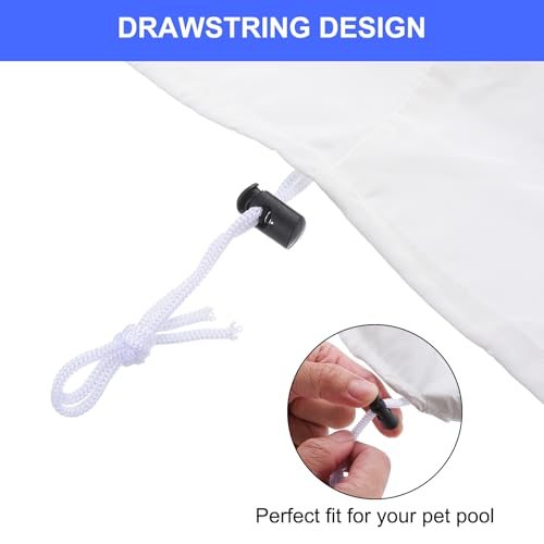 90.9x90.9x11.8 Square Hot Tub Cover, 210D Oxford, White view 4