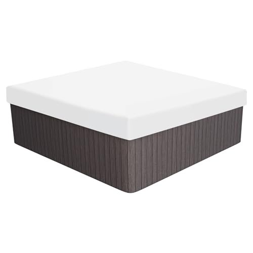 90.9x90.9x11.8 Square Hot Tub Cover, 210D Oxford, White — PATIKIL