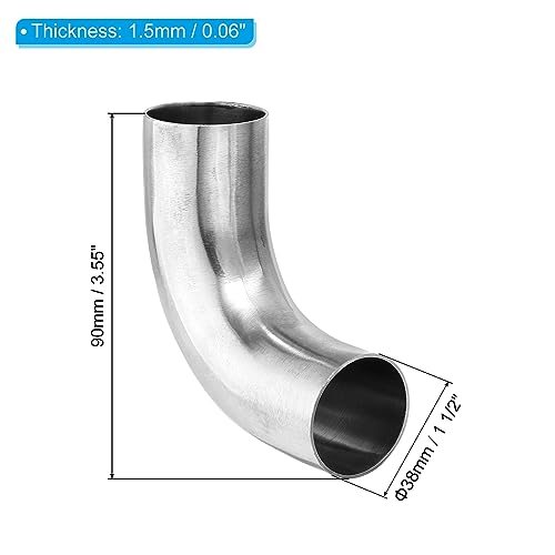 90 Degree Mandrel Bend Elbow, 1 1/2 Inch OD Steel Exhaust Elbow Exhaust view 2