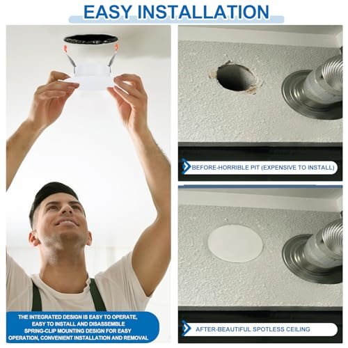 94mm / 3.7" Diameter Spring Ceiling Hole Cover Plate White view 5