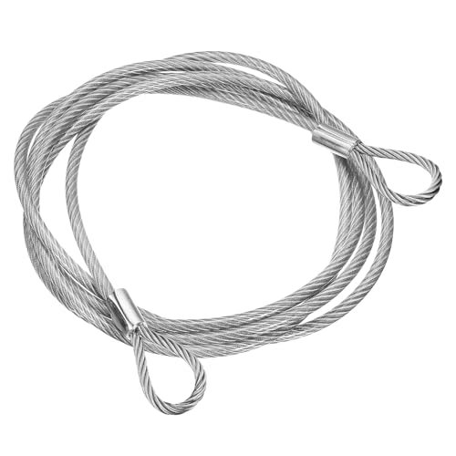 98" Safety Cable Lock Security Wire Ropes 0.26" Dia Clear, 304 Stainless — PATIKIL