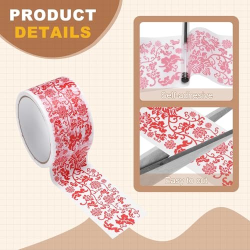 98ft Chinoiserie Flower Washi Tape Sticker, Chinese Style Pattern view 3