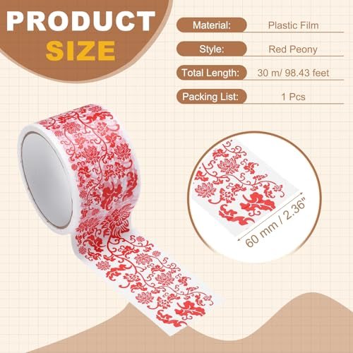 98ft Chinoiserie Flower Washi Tape Sticker, Chinese Style Pattern view 2
