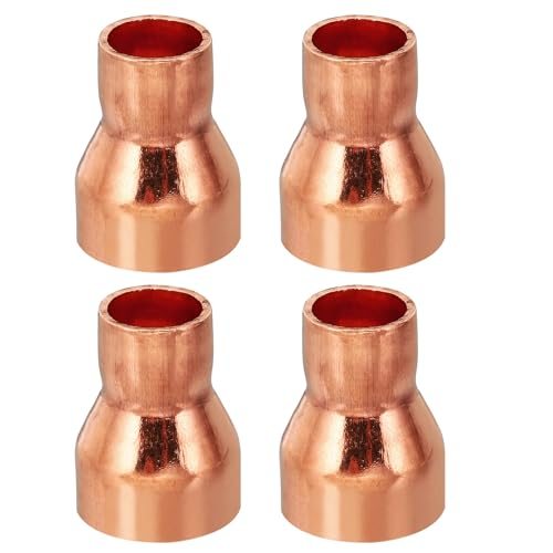 99.9% Pure Copper Reducing Coupling Pressure Fitting Pipe Tube Connector — PATIKIL