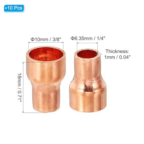 99.9% Pure Copper Reducing Coupling Pressure Fitting Pipe Tube Connector view 2