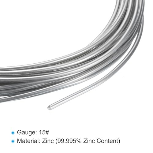 99.99% High Purity Zinc Wire, 3 Rolls 15 Gauge Pure Zinc Wire 1.5mm Soft view 4