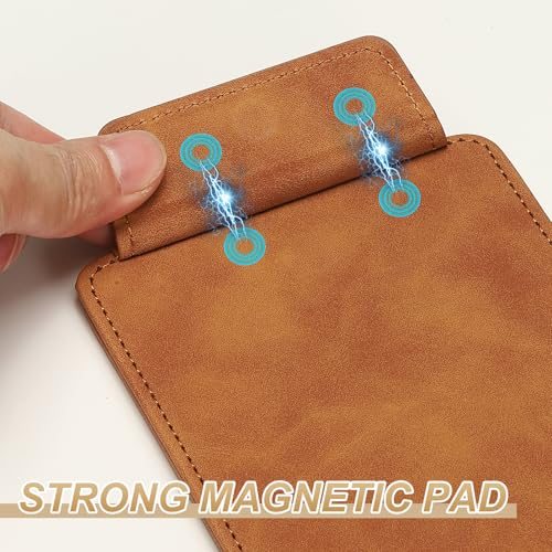 A5 PU Leather Clipboard, 4"x8" Business Magnetic Padfolio view 3