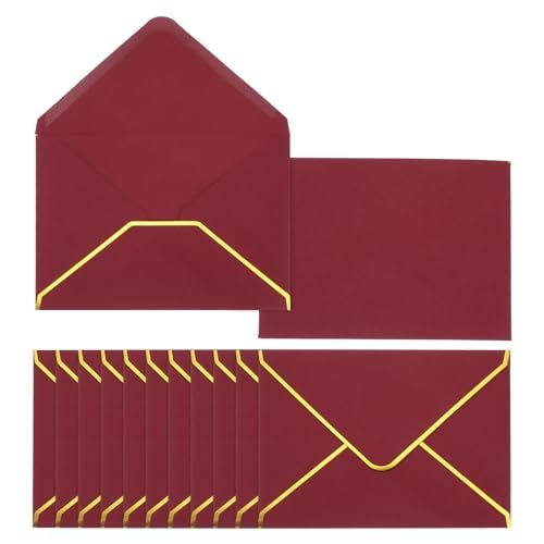 A6 Envelopes, 4x6 Card V Flap Small Envelope, Burgundy — PATIKIL