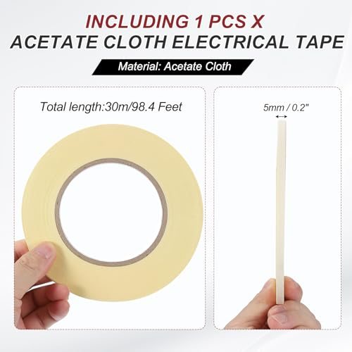 Acetate Cloth Electrical Tape 98 Feet x 0.2 Inch view 2