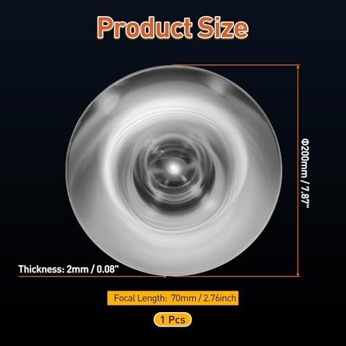 Acrylic Fresnel Lens, 200mm Dia, 70mm Focal Length view 2
