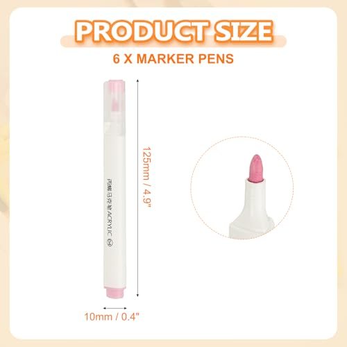 Acrylic Paint Marker Pens Bold Tip Pen Waterproof Water Based 6Pcs view 2