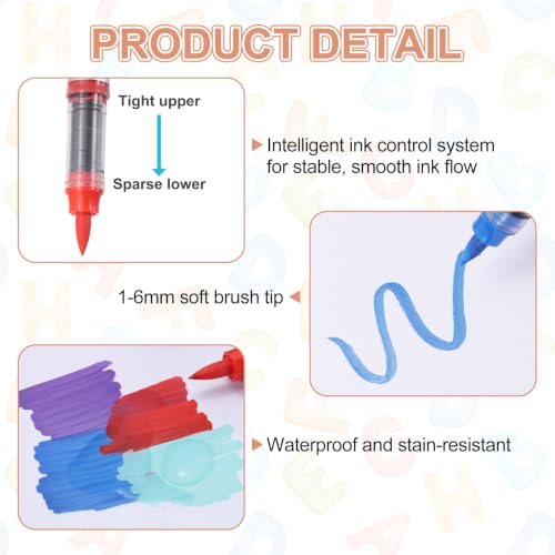 Acrylic Paint Markers, 2Pcs Acrylic Paint Pens Soft Tip Light Pink view 3