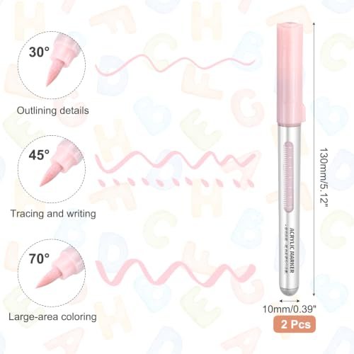 Acrylic Paint Markers, 2Pcs Acrylic Paint Pens Soft Tip Light Pink view 2