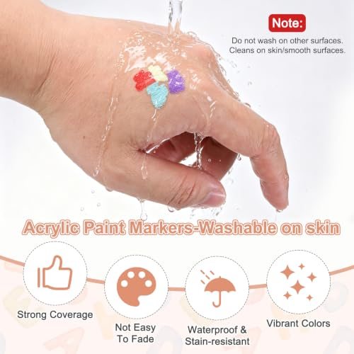 Acrylic Paint Markers, 2Pcs Acrylic Paint Pens Soft Tip Light Pink view 4