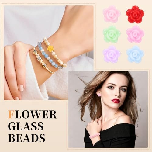 Acrylic Rose Flower Beads Flat Back Light Pink view 5