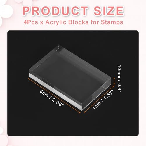 Acrylic Stamp Block Clear Stamping Block 2.4" x 1.6" view 2