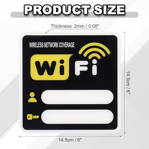 Acrylic WiFi Sign, Yellow view 2