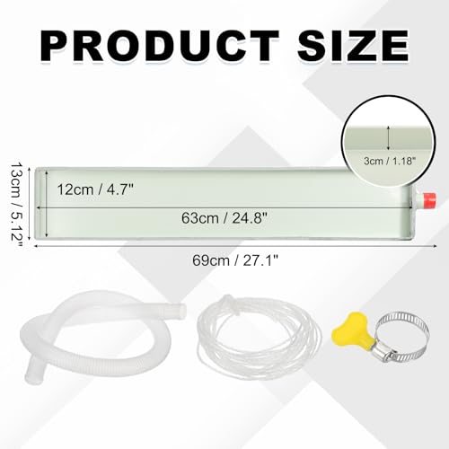 Air Conditioner Drip Tray, 25 x 4.7 Inch (63 x 12 cm) Galvanized, Metal view 2
