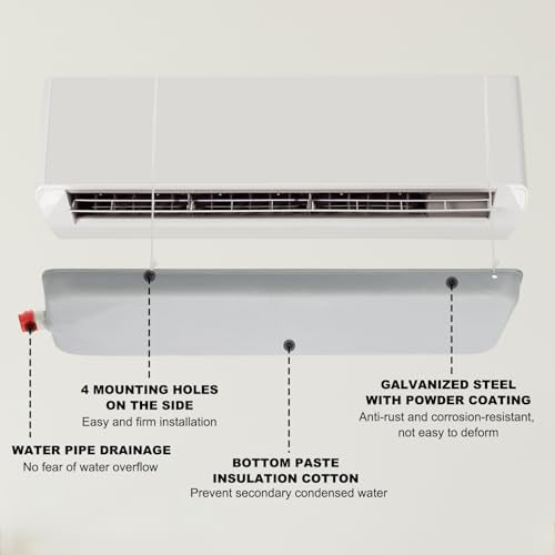 Air Conditioner Drip Tray, 25 x 4.7 Inch (63 x 12 cm) Galvanized, Metal view 5