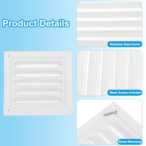 Aluminum Alloy 4Pcs, Rectangular Floor HVAC Air Vent Covers Metal Return view 3