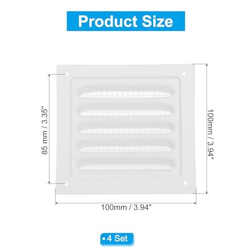 Aluminum Alloy 4Pcs, Rectangular Floor HVAC Air Vent Covers Metal Return view 2