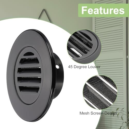 Aluminum Alloy Wall Vent Grille Cover Exterior Exhaust Louvered Vent view 3