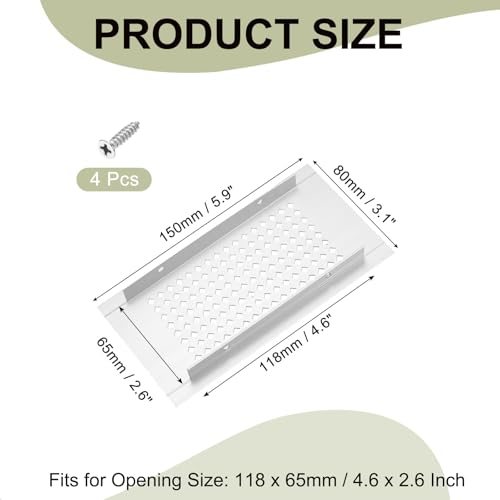 Aluminum Grille Ventilation Cover Louvered Diamond Hole view 2