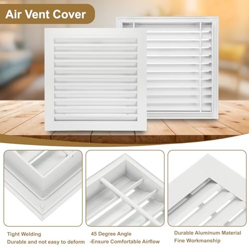 Aluminum Return Grille 16Inch Air Supply Vent Cover White, Linear Bar view 3