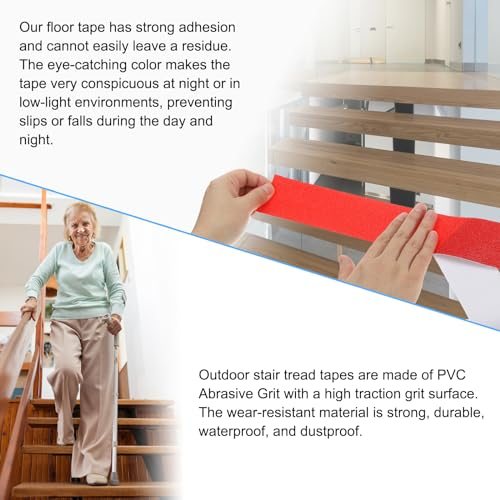 Anti Slip Traction Tape 4" x 16 Ft Non-Slip Grip Tape Red view 4