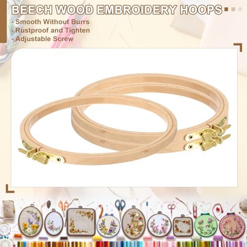 Arc Side Embroidery Hoop Ring w/ Adjustment Brass Screw view 3