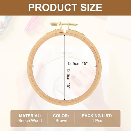 Arc Side Embroidery Hoop Ring w/ Adjustment Brass Screw view 2