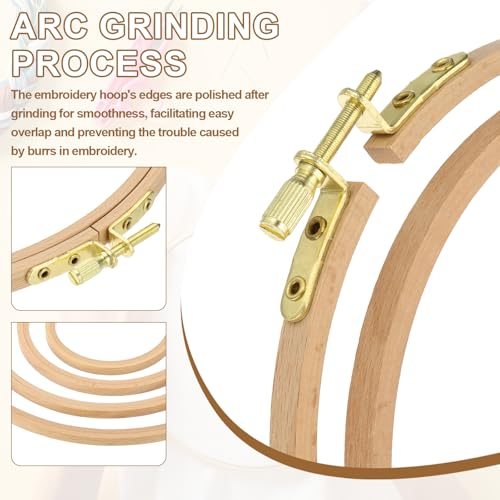 Arc Side Embroidery Hoop Ring w/ Adjustment Brass Screw view 4