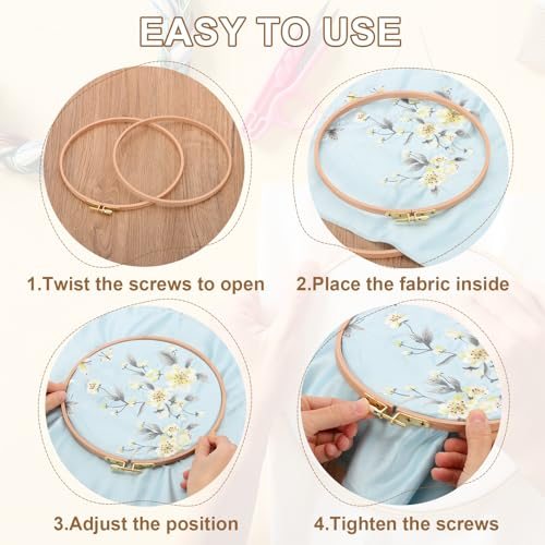 Arc Side Embroidery Hoop Ring w/ Adjustment Brass Screw view 5