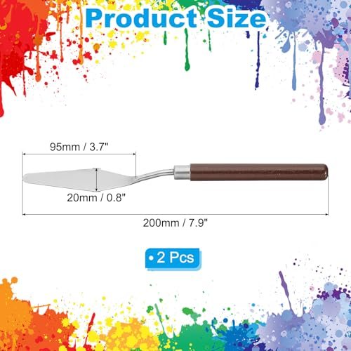 Art Spatula, 2 Pcs No.4 20mm Stainless Steel Flexible Palette Knife view 2